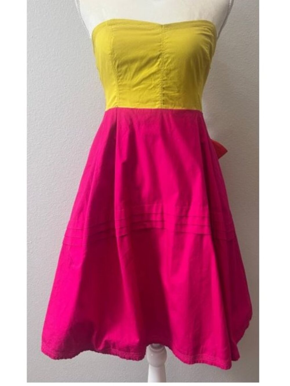 Maeve Anthropologie Size 2 Y2K Colorblock Strapless Dress